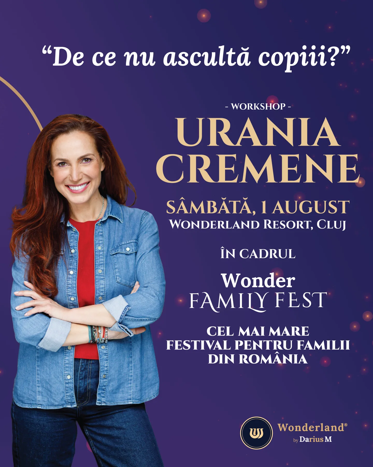 Urania Cremene, expert în parenting, susține workshopul festivalului
